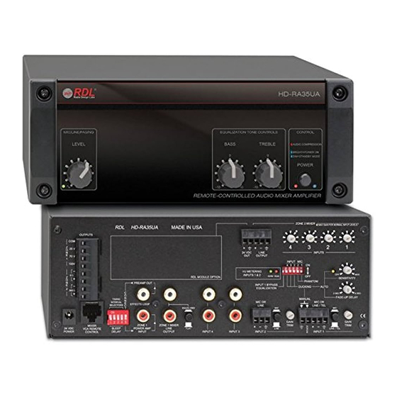 RDL HD-Series HD-RA35UA Installation And Operation