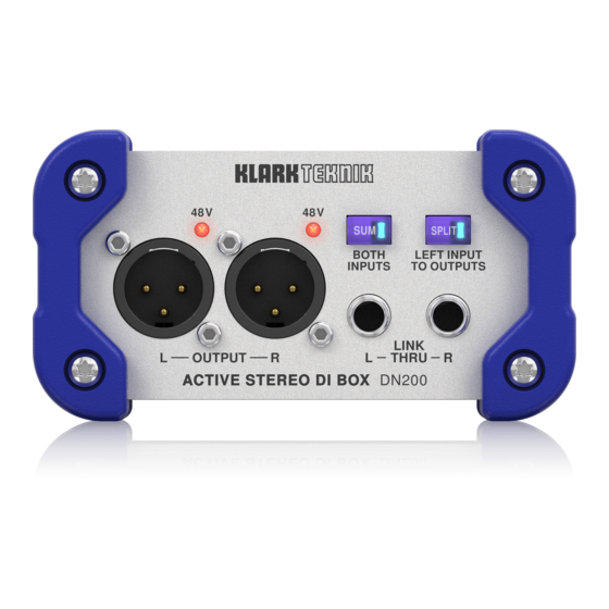 Klark Teknik DN200 Quick Start Manual