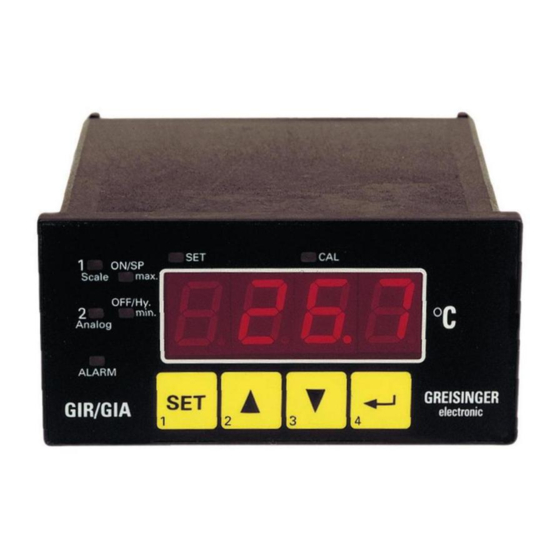 GREISINGER GIR1002 FR Connecting And Operating Manual