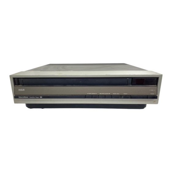 RCA SelectaVision VideoDisc SJT 100 Basic Service Data