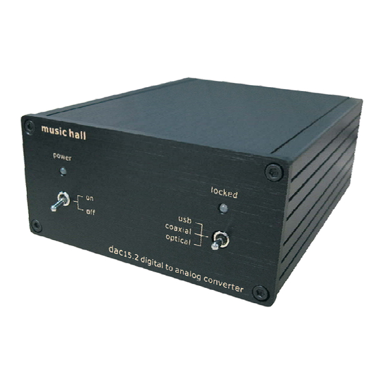 MUSIC HALL dac15.2 Instruction Manual