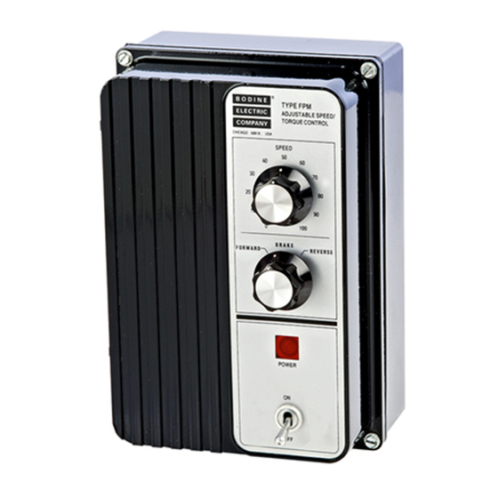 Bodine FPM Series Instructions For Installation And Operation Manual
