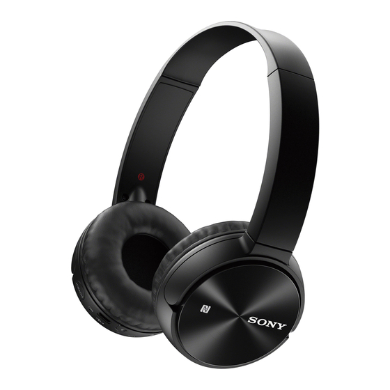 Sony MDR-ZX330BT Reference Manual