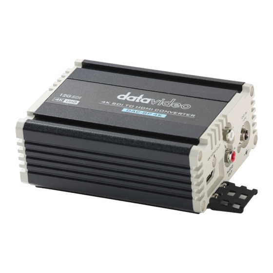Datavideo DAC-8P Quick Start Manual