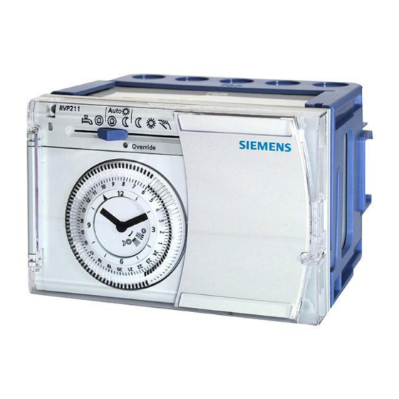 Siemens RVP201 Operating Instructions