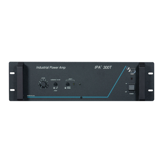 Peavey IPA 300T Operating Instructions Manual