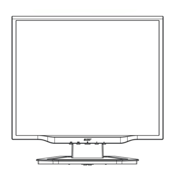 Acer LCD monitor Quick Start Manual