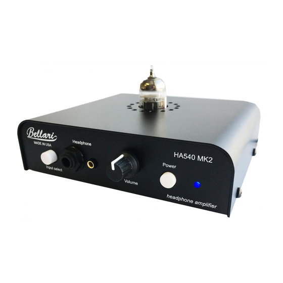 Bellari HA540 MK2 Connection Manual