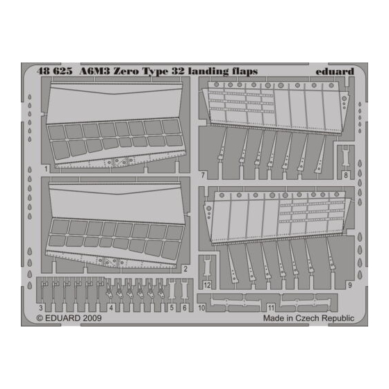 Eduard A6M3 Zero Type 32 landing flaps Manual