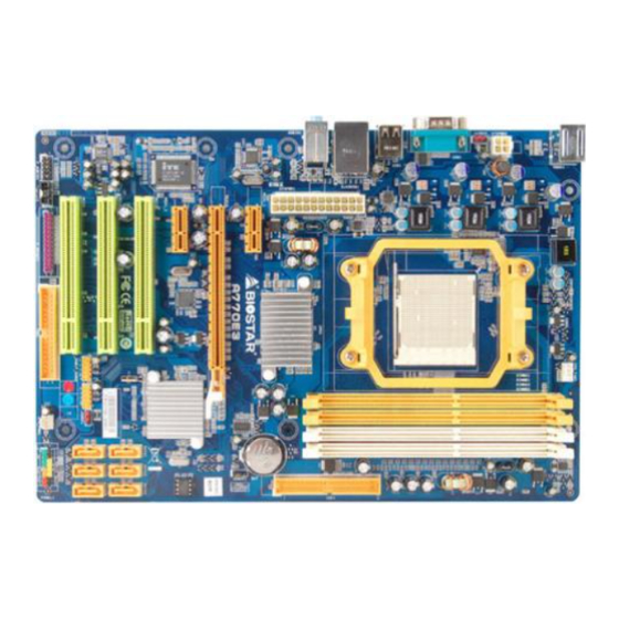 Biostar A770E3 Bios Setup Manual