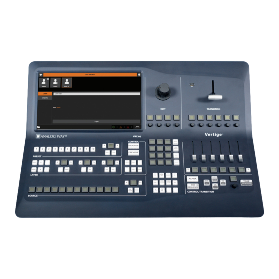 Analog way Vertige VRC300 User Manual