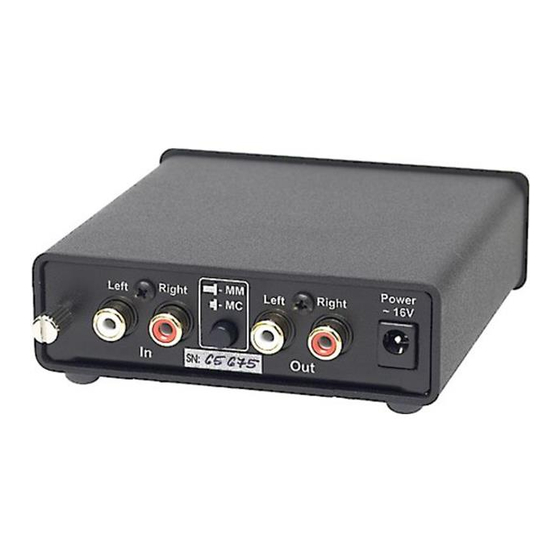 Pro-Ject Audio Systems Phono Box II USB Instructions For Use