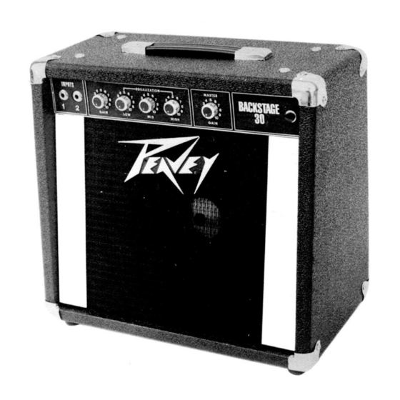 Peavey BACKSTAGE 30 Operating Manual