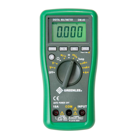 Greenlee DM-45 Instruction Manual