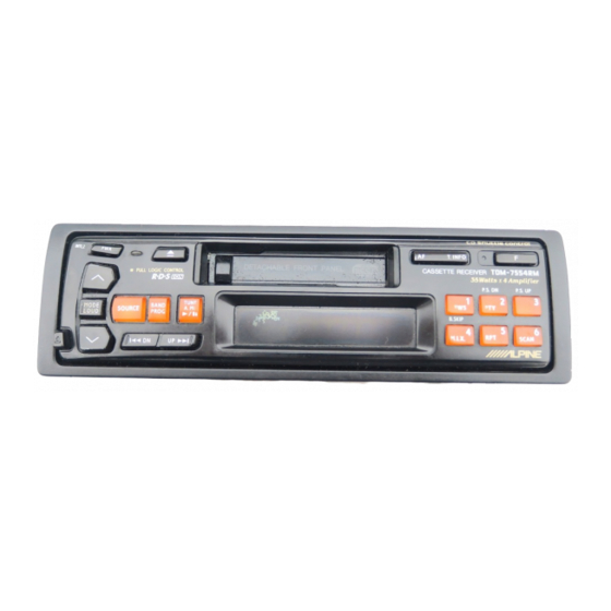 Alpine TDM-7554R Owner's Manual