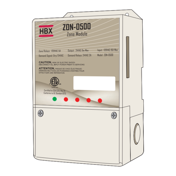 HBX ZON-0500 Installation Manual