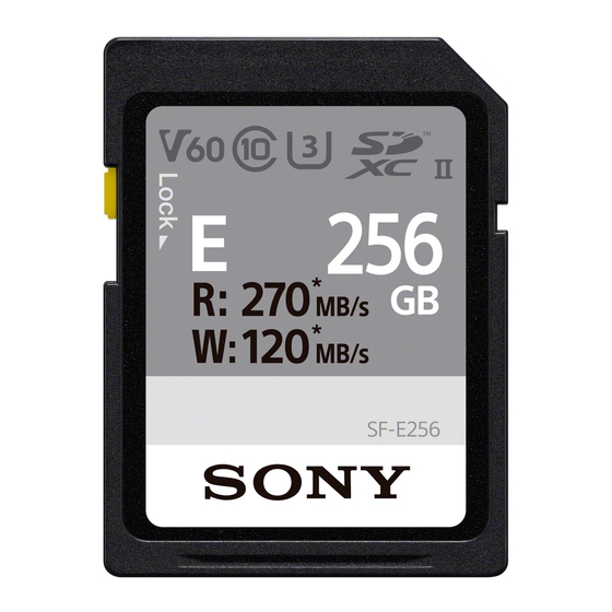 Sony SF Series Quick Start Manual