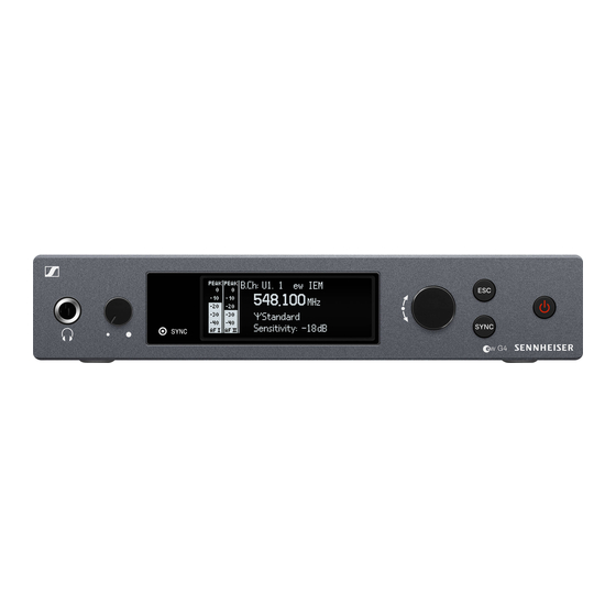 Sennheiser SR IEM G4 Instruction Manual