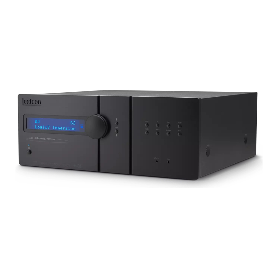 Harman Lexicon MC-10 Custom Installation Notes