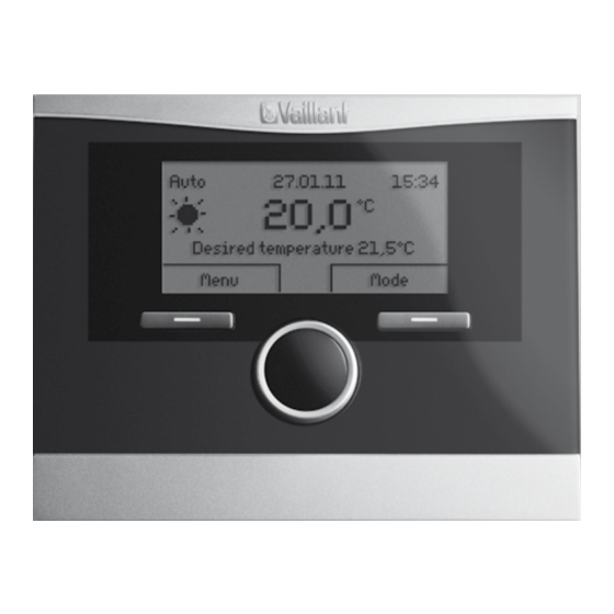 Vaillant VRC 470 Instruction Manual