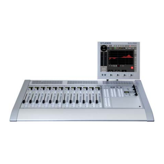 Studer OnAir 2500 Quick Reference