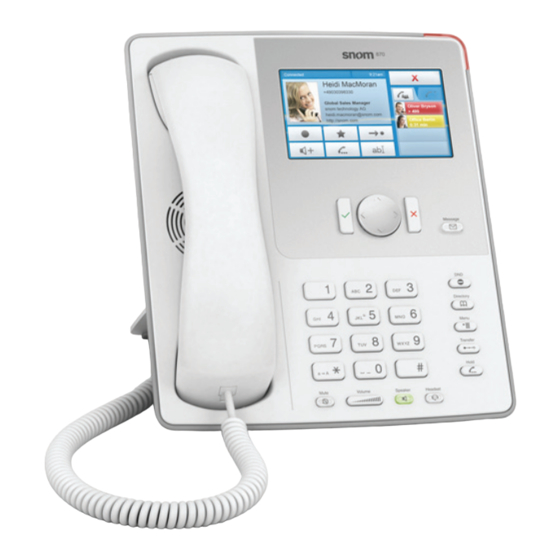 Snom 870 Quick Start Manual