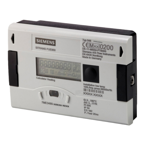 Siemens SITRANS F FUE950 Quick Start Manual