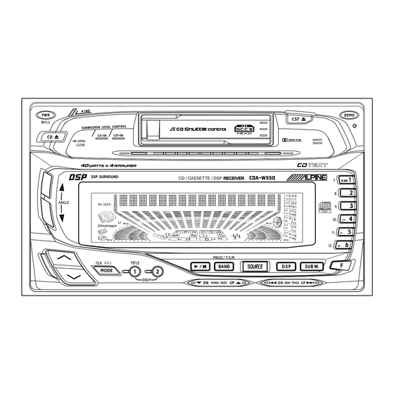 Alpine CDA-W550 Owner's Manual