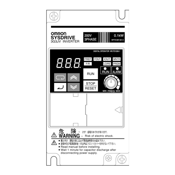 Omron SYSDRIVE 3G3JV User Manual