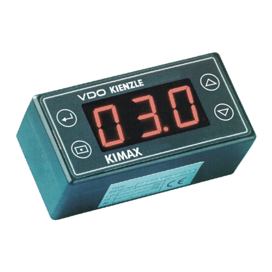 VDO KIMAX Installation And Operating Instructions Manual