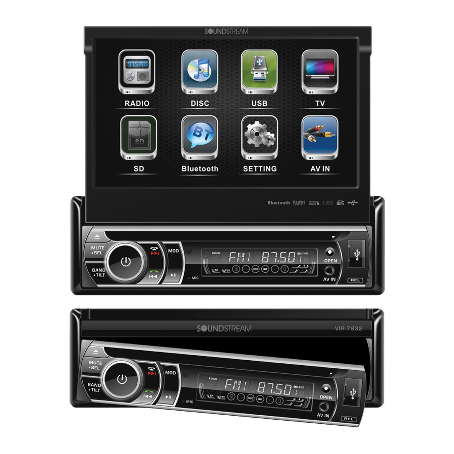 Soundstream VIR-7832BI Owner's Manual