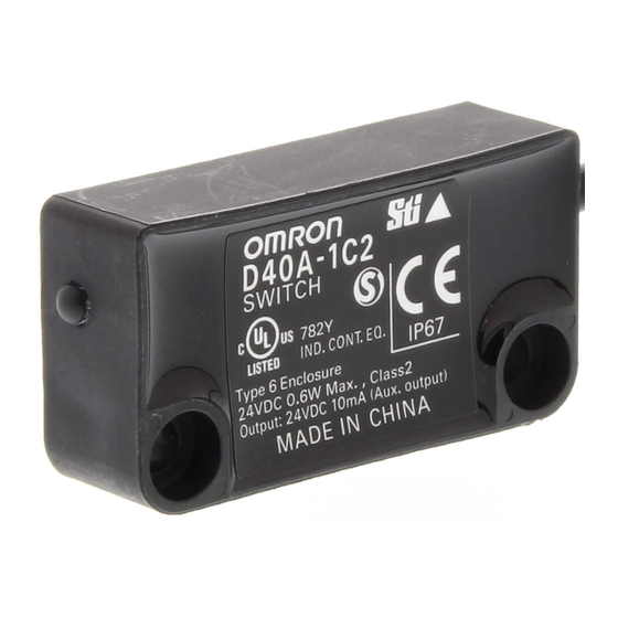 Omron D40A-2 Series Instruction Manual