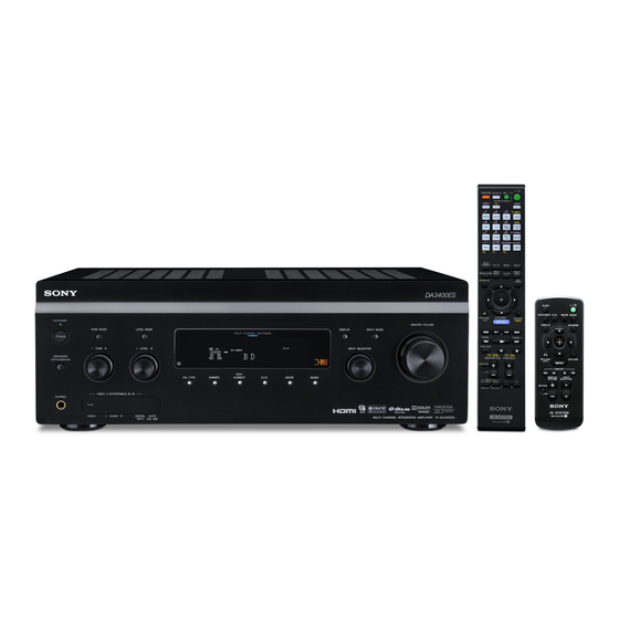 Sony STR-DA3400ES Operating Instructions Manual