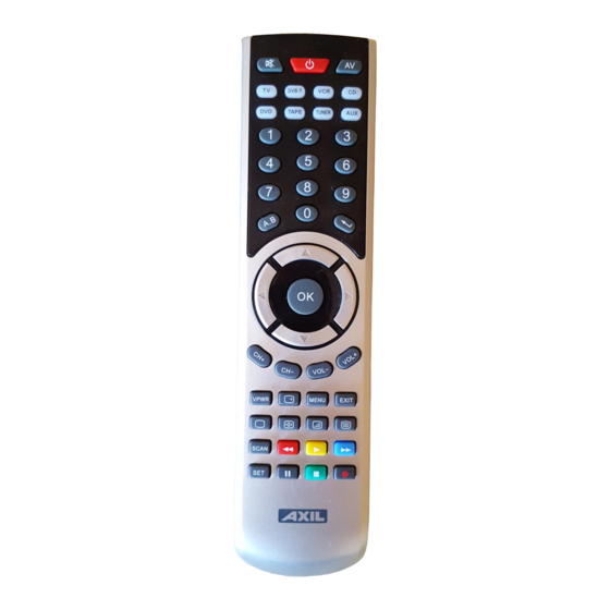 Axil MD0288E TV Remote Control Manuals