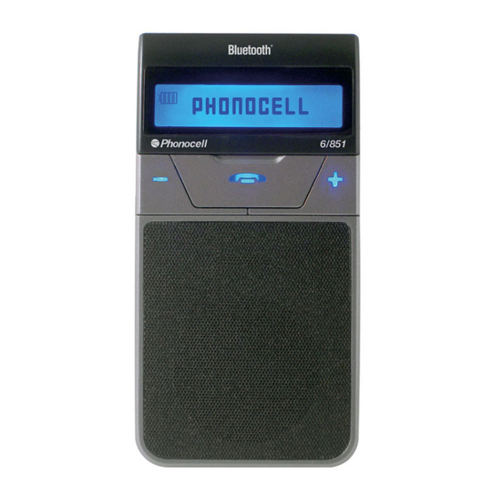 Phonocar 6/851 - Bluetooth Hands-Free Unit Manual