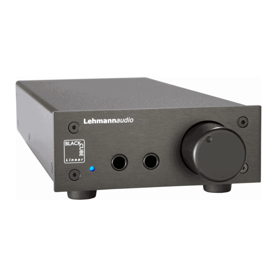 Lehmannaudio Black Cube Linear Manuals