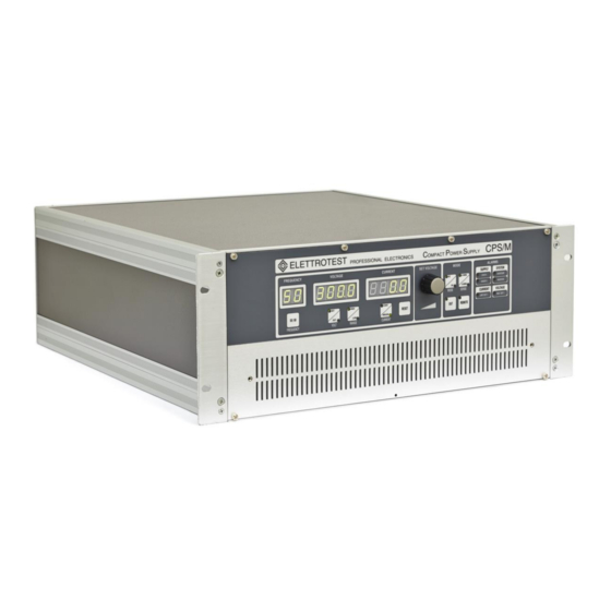 Elettrotest CPS/M 1000VA AC Power Supply Manuals