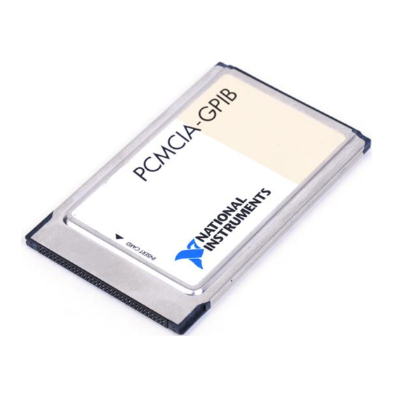 National Instruments PCMCIA-GPIB Getting Started