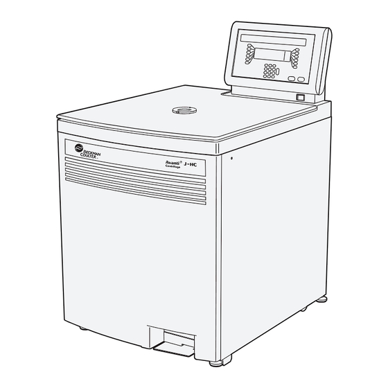 Beckman Coulter Avanti J-HC Instructions For Use Manual