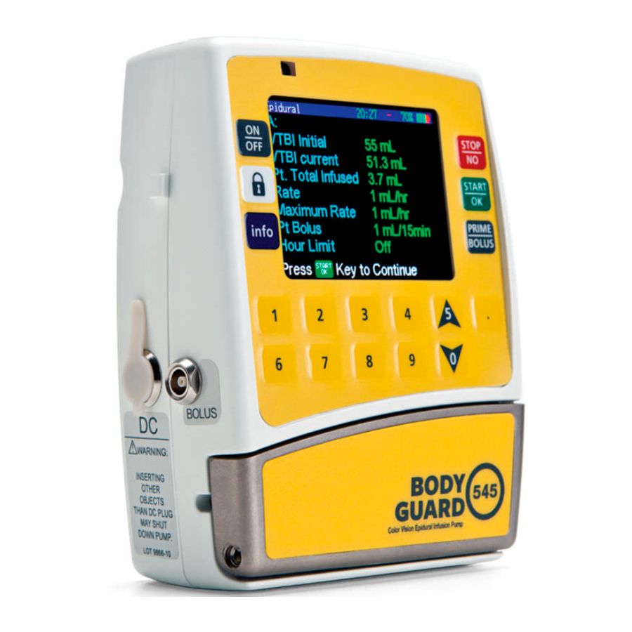 CME Medical BODY GUARD 545, 575 - Pain Management Pump Quick Manual