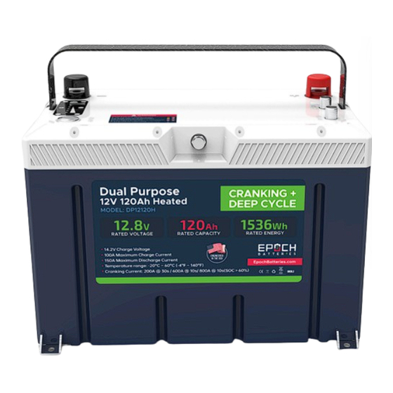 EPOCH BATTERIES DP12120H Manuals