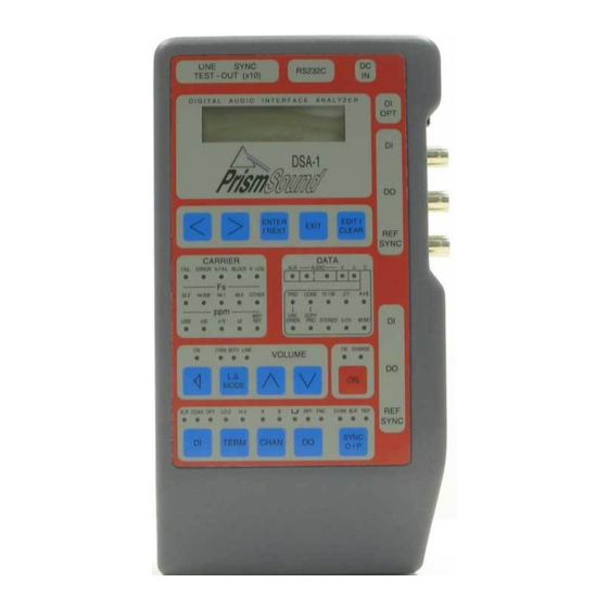 Prism Sound DSA-1 Manuals