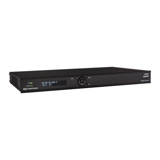 Crestron HD-WP-4K-401-C Supplemental Manual