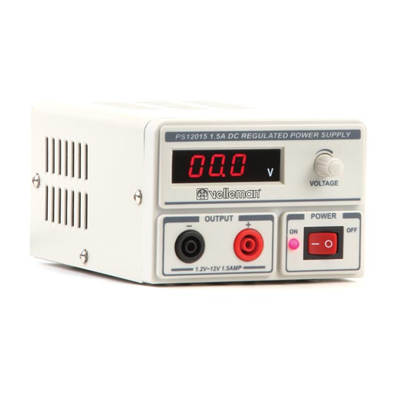 Velleman HQ POWER PS12015 Manual