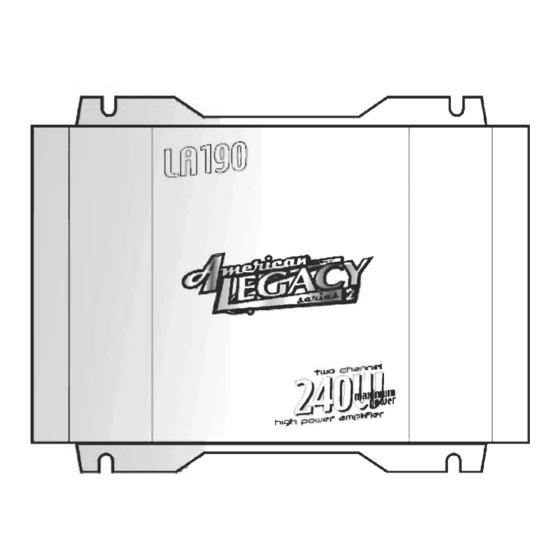 Legacy LA190 User Manual