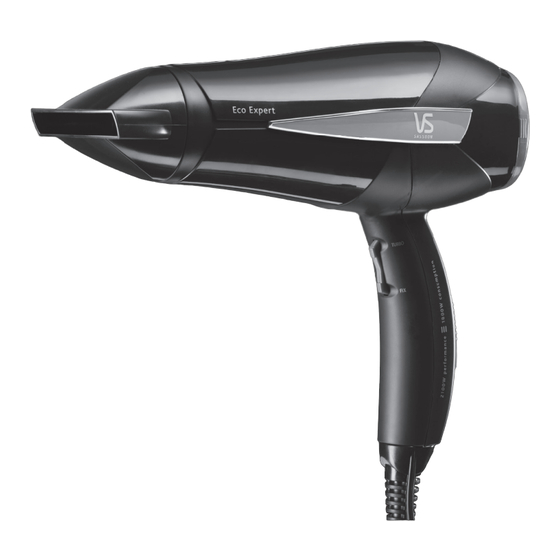 VS Sassoon Eco Expert Dryer Instruction Booklet