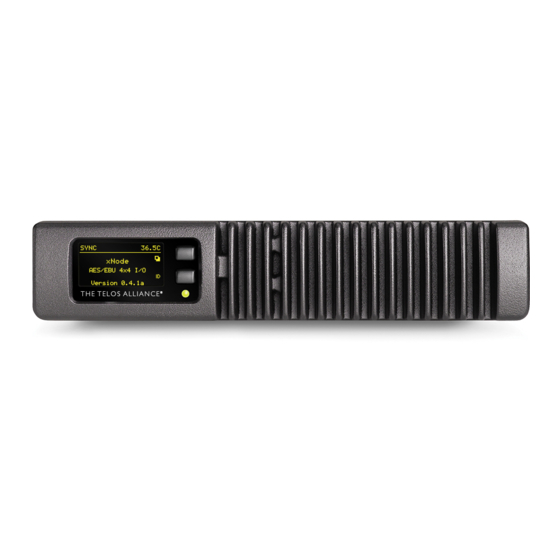 Telos Alliance xNode Quick Start Installation Manual