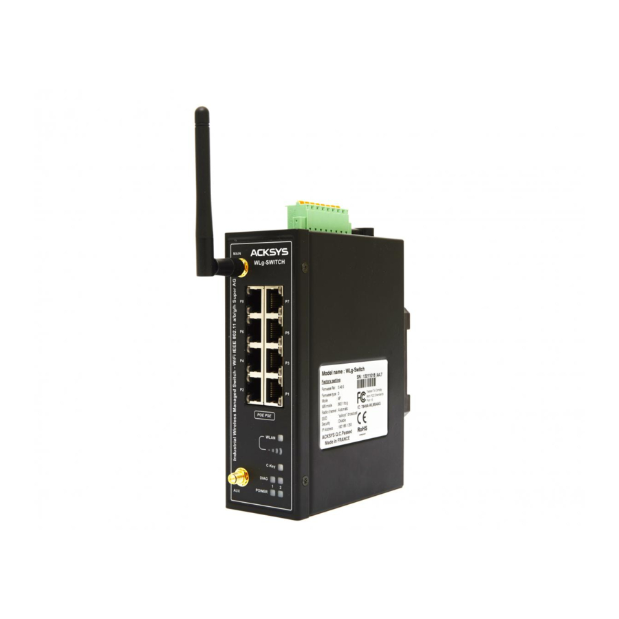Acksys WLg-Switch Quick Installation Manual