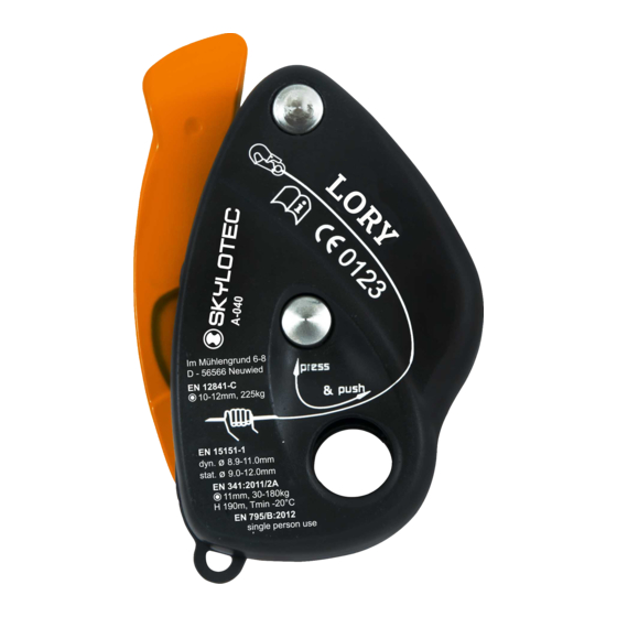 SKYLOTEC LORY Instructions For Use Manual