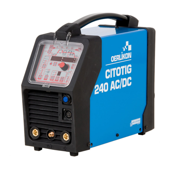 Oerlikon CITOTIG 240 AC/DC Safety Instructions For Operation And Maintenance